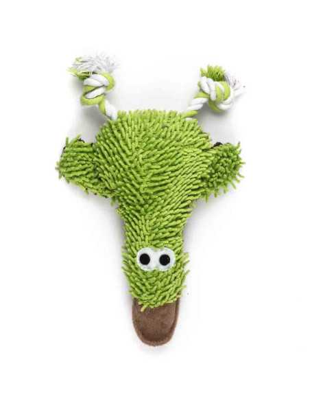 Peluche canard pouet-pouet 27 × 17 × 4 cm - Vert- jouet sonore pour chien
