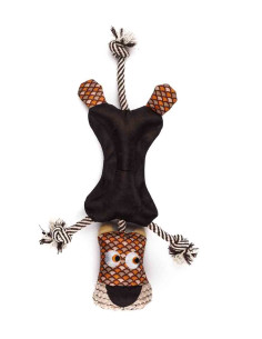 Peluche chien pouet-pouet 42x22x4 cm, marron