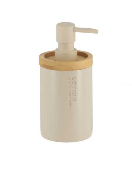 Distributeur A Savon Polyresine 280 Ml - Beige/Bambou