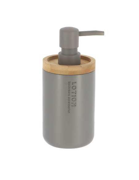 Distributeur A Savon Polyresine 280 Ml - Gris/Bambou