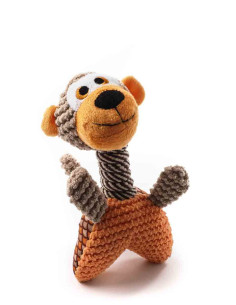 Peluche singe pouet-pouet 25x13x10 cm, orange