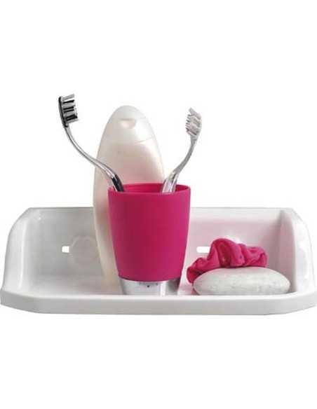 Etagere Pp Rectangulaire Sur Ventouses - Blanc