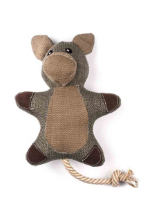 Peluche cochon pouet-pouet 38x20x8 cm, marron gris beige