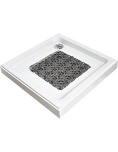 Fond De Douche Pvc 50X50 Cm Bulles - Gris