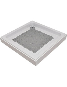 Fond De Douche Pvc 50X50 Cm Bulles - Gris Perle