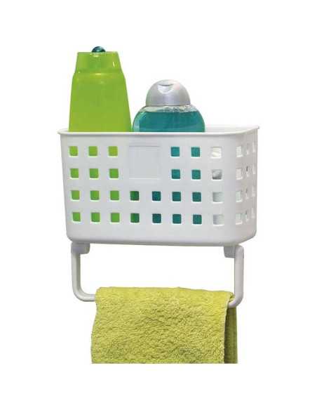 Panier Pp + Porte Serviettes Sur Ventouses - Blanc