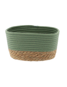 Panier Rectangulaire Gm Coton / Matiere Vegetale 23X15X13,5 Cm - Kaki/Naturel
