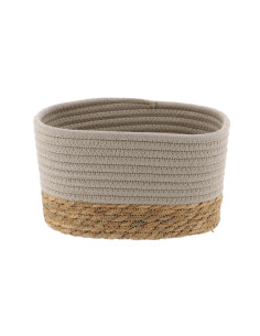 Panier Rectangulaire Gm Coton / Matiere Vegetale 23X15X13,5 Cm - Taupe/Naturel