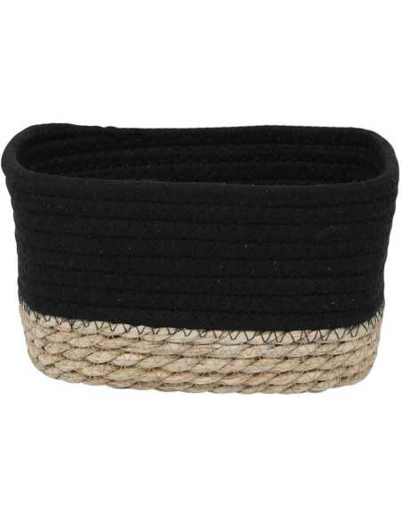 Panier Rectangulaire Mm Coton / Matiere Vegetale 21X13X12 Cm - Noir/Naturel Panier Rectangulaire Mm Coton / Matiere Vegetale 21X13X12 Cm - Noir/Naturel