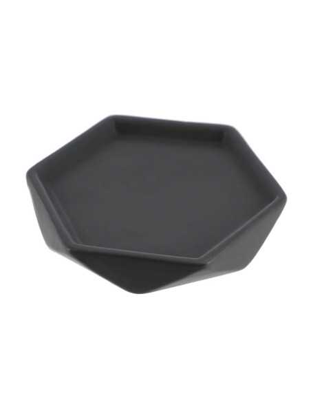 Porte Savon Gres Forme Losange - Gris Fonce