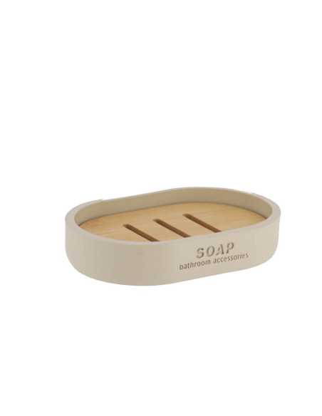 Porte Savon Polyresine - Beige/Bambou
