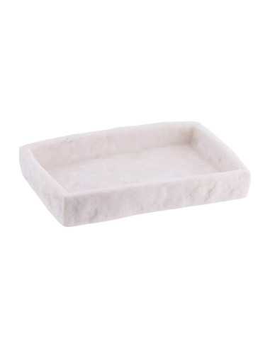 Porte Savon Polyresine Rectangulaire Effet Pierre - Blanc