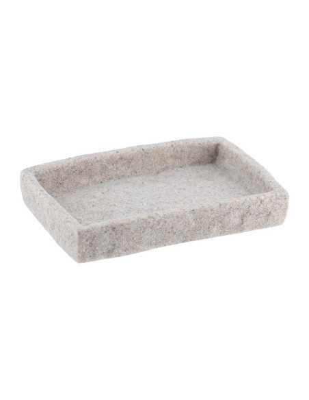 Porte Savon Polyresine Rectangulaire Effet Pierre - Gris