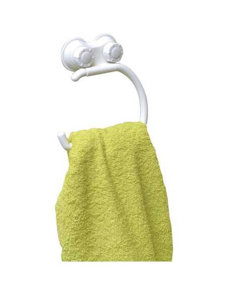 Porte Serviettes Pp Forme Arrondie Sur Ventouses - Blanc