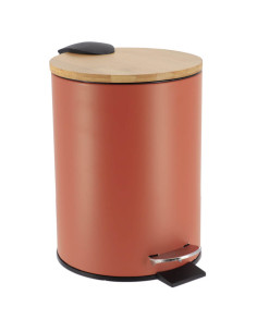 Poubelle Metal Frein De Chute 2,5L - Terracotta/Bambou