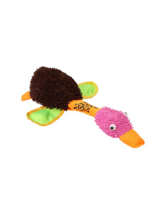 Peluche canard colvert, sonore, 33 cm, gris, orange et vert