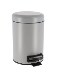 Poubelle Metal Frein De Chute 3L - Gris Mat