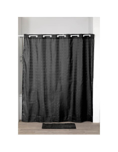 Rideau De Douche Polyester Avec Oeillets Integres 180X200 Cm - Noir