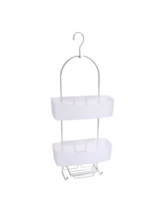 Serviteur Metal 2 Paniers Pp + Porte Savon Filaire - Chrome/Transparent