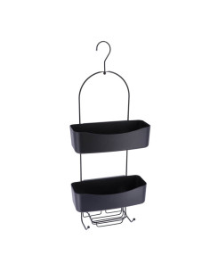 Serviteur Metal 2 Paniers Pp + Porte Savon Filaire - Noir