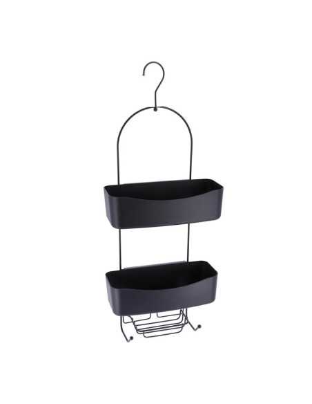 Serviteur Metal 2 Paniers Pp + Porte Savon Filaire - Noir