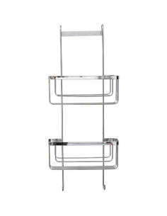 Serviteur Paroi De Douche Acier Inoxydable 2 Paniers + 2 Crochets - Chrome