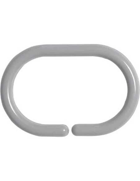 Set De 12 Anneaux De Douche Pp - Gris Perle