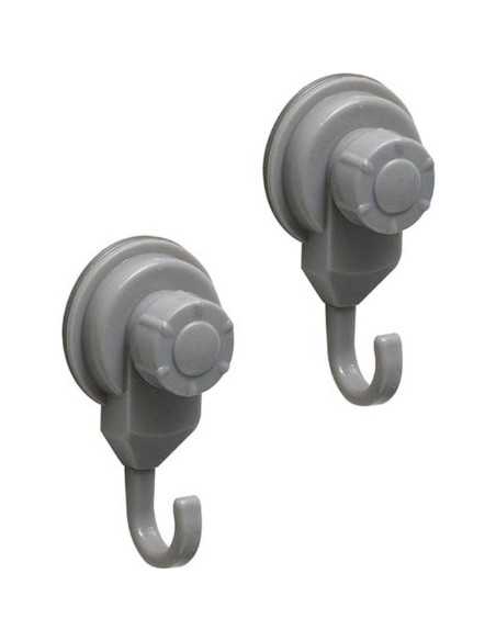 Set De 2 Crochets Promo Pp Sur Ventouses - Gris