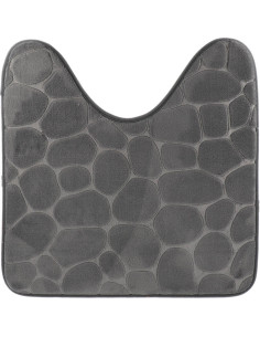 Tapis Contour Wc Memoire De Forme Microfibre Galet 45X50 Cm - Gris Fonce