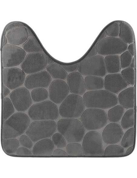Tapis Contour Wc Memoire De Forme Microfibre Galet 45X50 Cm - Gris Fonce