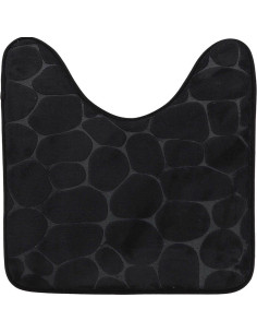 Tapis Contour Wc Memoire De Forme Microfibre Galet 45X50 Cm - Noir