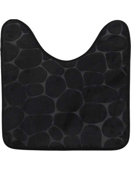 Tapis Contour Wc Memoire De Forme Microfibre Galet 45X50 Cm - Noir