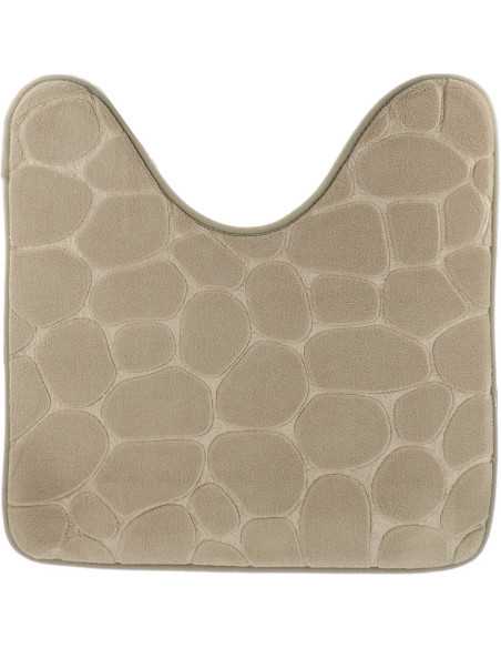 Tapis Contour Wc Memoire De Forme Microfibre Galet 45X50 Cm - Taupe