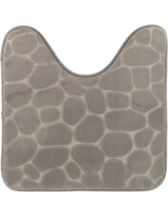Tapis Contour Wc Memoire De Forme Microfibre Galet 50X50 Cm - Gris Clair