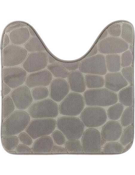 Tapis Contour Wc Memoire De Forme Microfibre Galet 50X50 Cm - Gris Clair
