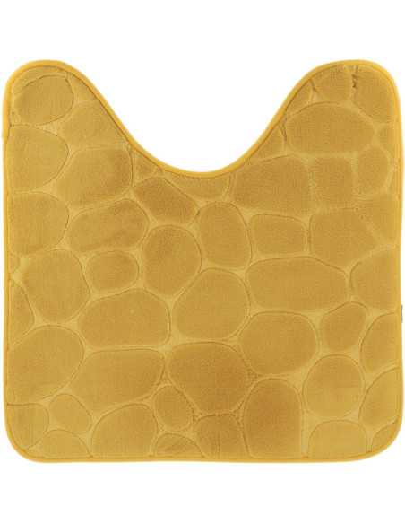 Tapis Contour Wc Memoire De Forme Microfibre Galet 50X50 Cm - Moutarde