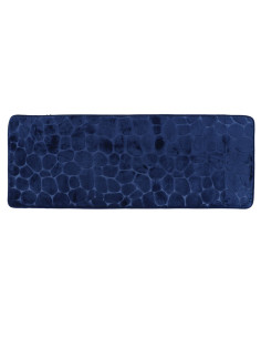 Tapis Memoire De Forme Microfibre Galet 45X120 Cm - Bleu Marine