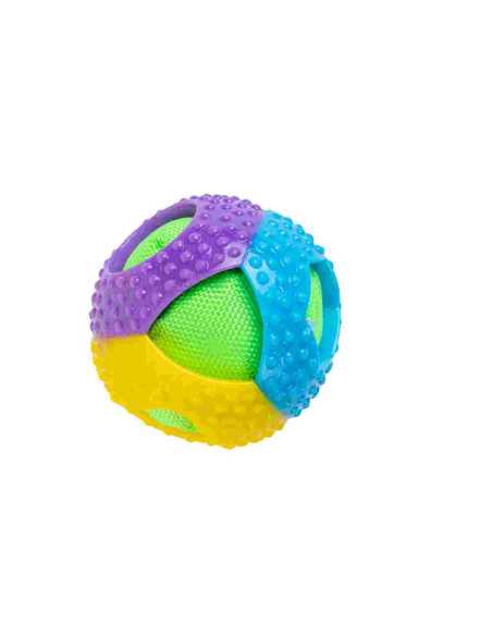 Jouet chien balle TPR 7,8 cm multicolore – balle rebondissante résistante & ludique