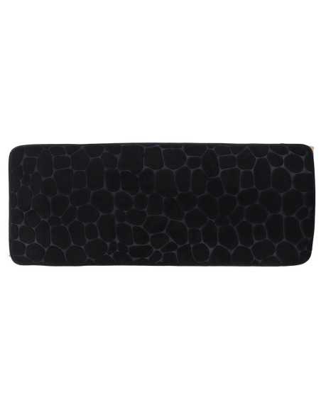 Tapis Memoire De Forme Microfibre Galet 45X120 Cm - Noir