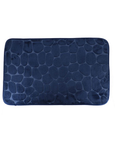 Tapis Memoire De Forme Microfibre Galet 50X80 Cm - Bleu Marine