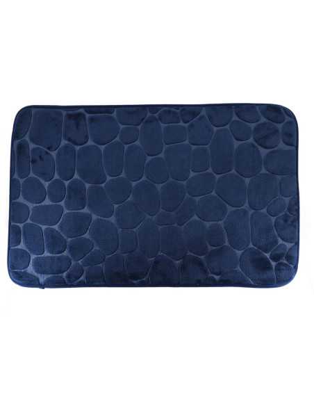 Tapis Memoire De Forme Microfibre Galet 50X80 Cm - Bleu Marine