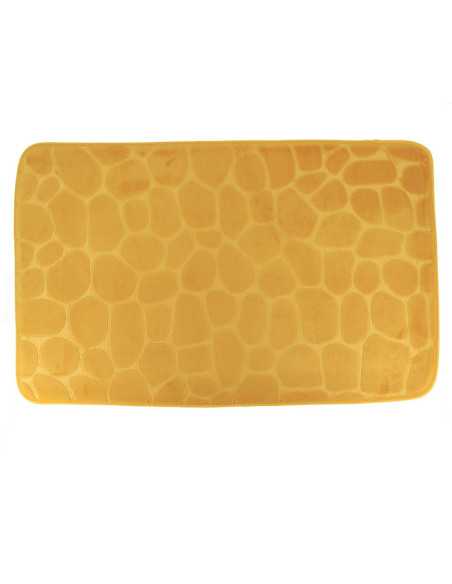 Tapis Memoire De Forme Microfibre Galet 50X80 Cm - Moutarde