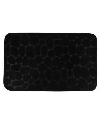 Tapis Memoire De Forme Microfibre Galet 50X80 Cm - Noir