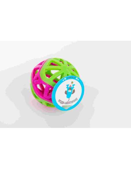 Jouet chien balle TPR, 10 cm, vert, fuschia