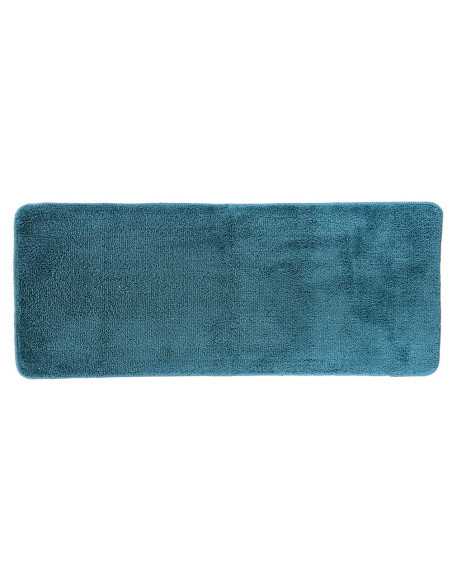 Tapis Microfibre Double Vasque 50X120 Cm Dessous Latex - Bleu Canard