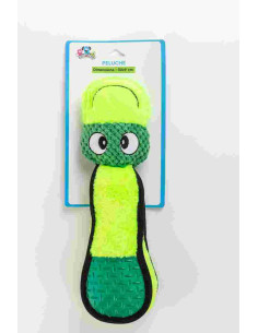 Jouet chien peluche, 30x9 cm, vert jaune
