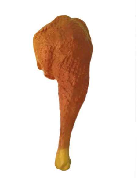 Cuisse de poulet caoutchouc, 17x7x3 cm, roux