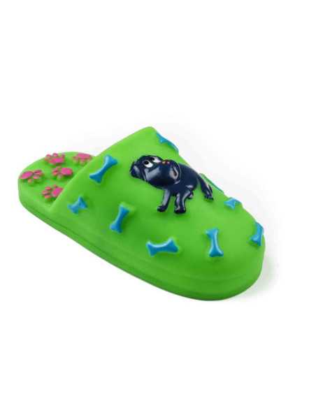 Chausson décore de relief os et pattes, 15,5x6x6cm, vert