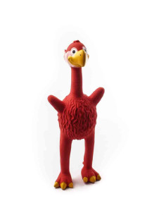 Oiseau dodo latex 37x14x10 cm, rouge