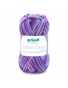 Pelote Cotton Quick print 50g violet/bleu